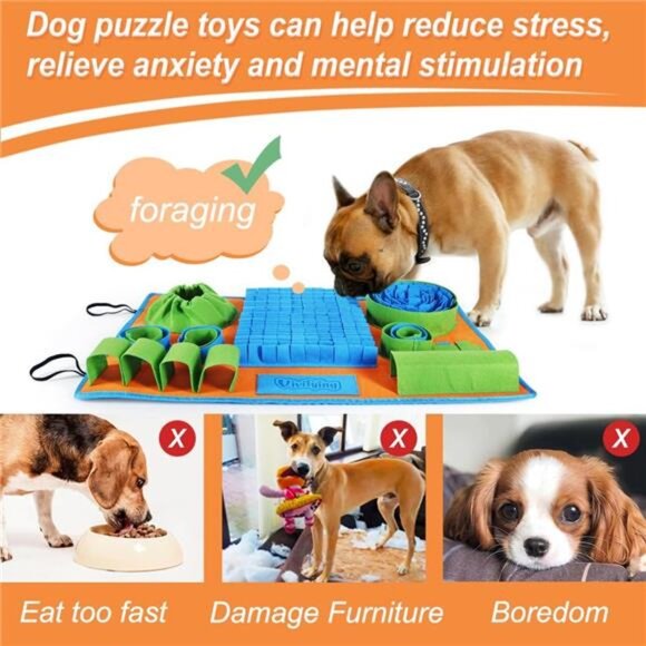 Snuffle Mat for Dogs,Interactive Dog Puzzle Toy for Boredom & Mental Stimulation - Picture 5 of 7